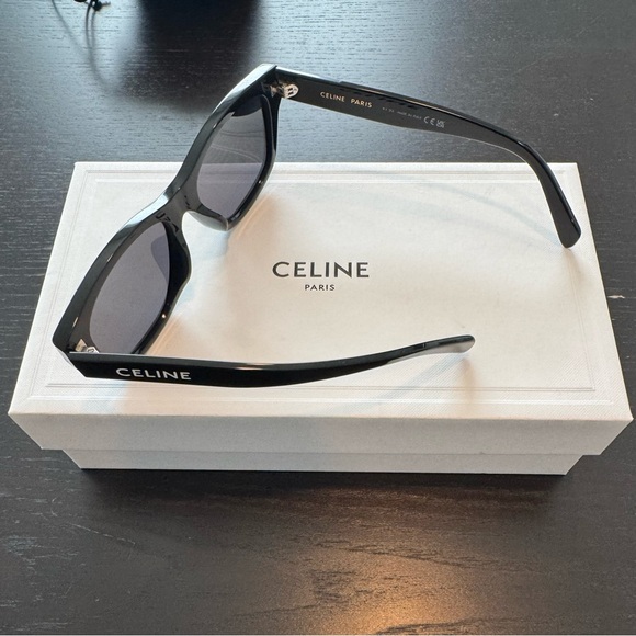 Celine Black Rectangular Sunglasses - Picture 3 of 4